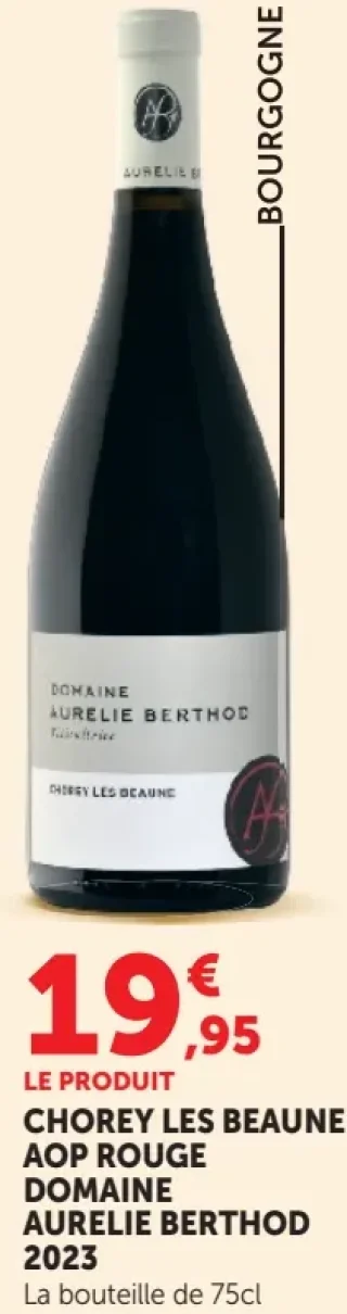 CHOREY LES BEAUNE AOP ROUGE DOMAINE AURELIE BERTHOD 2023