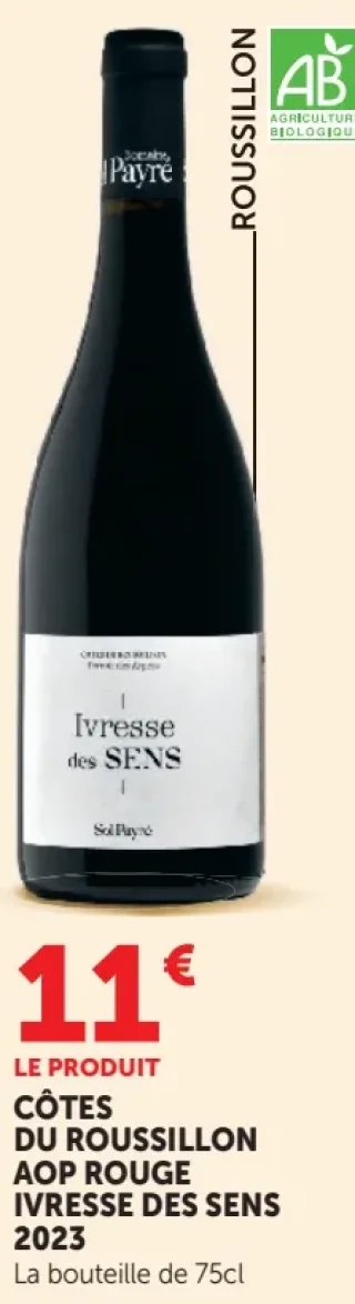 Côtes du Roussillon AOP Rouge Ivresse des Sens 2023