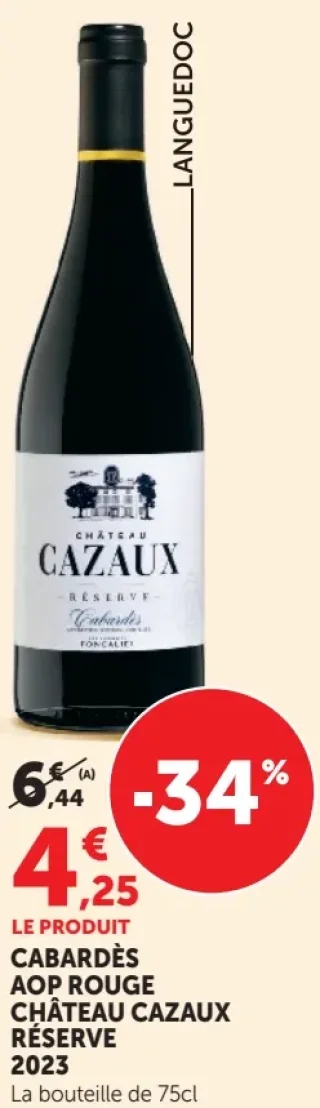 Cabardès AOP Rouge Château Cazaux Réserve 2023