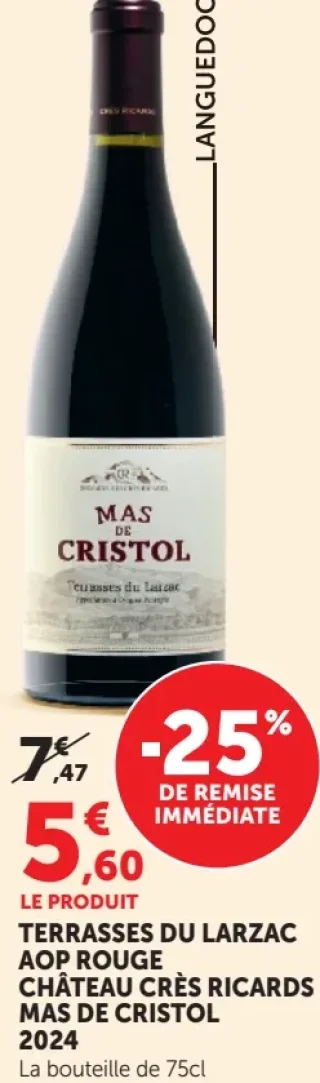 Château Crès Ricards Mas de Cristol 2024 Terrasses du Larzac AOP Rouge
