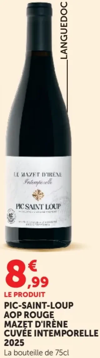 PIC-SAINT-LOUP AOP ROUGE MAZET D'IRÈNE CUVÉE INTEMPORELLE 2025