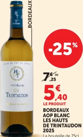 Bordeaux AOP Blanc Les Hauts de Trintaudon 2025