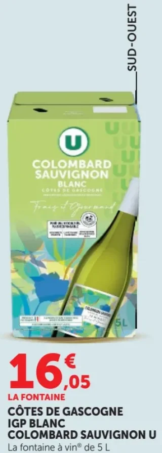 Côtes de Gascogne IGP Blanc Colombard Sauvignon U