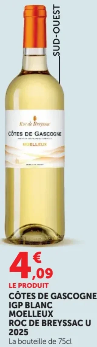 Côtes de Gascogne IGP Blanc Moelleux Roc de Breyssac U 2025