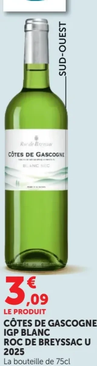 Côtes de Gascogne IGP Blanc Roc de Breyssac U 2025