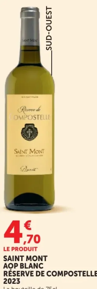 Saint Mont AOP Blanc Réserve de Compostelle 2023