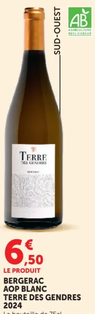 Bergerac AOP Blanc Terre des Gendres 2024