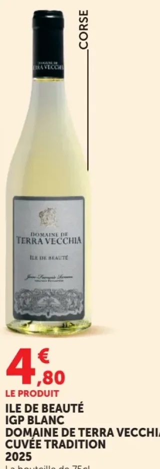 ILE DE BEAUTÉ IGP BLANC DOMAINE DE TERRA VECCHIA CUVÉE TRADITION 2025