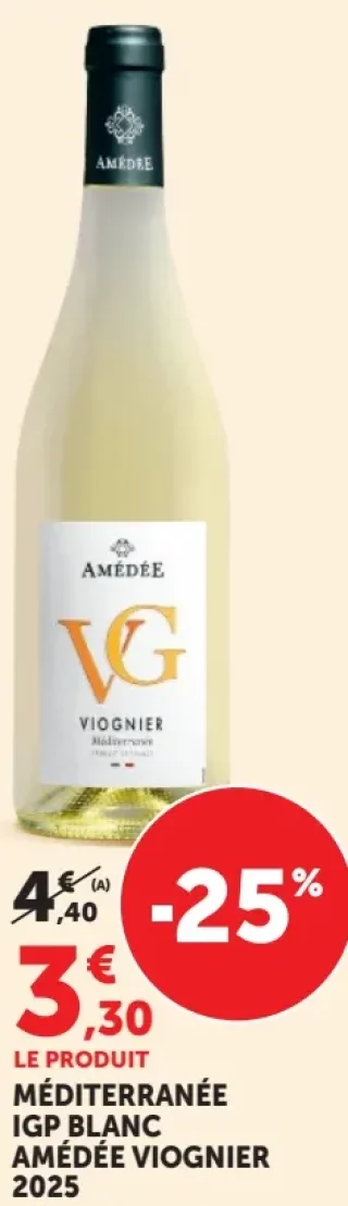 MÉDITERRANÉE IGP BLANC AMÉDÉE VIOGNIER 2025