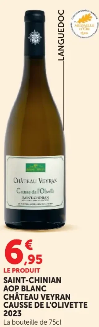 Saint-Chinian AOP Blanc Château Veyran Causse de l'Olivette 2023