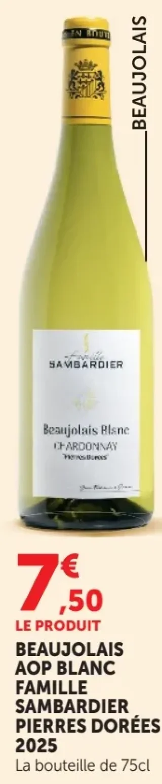 Beaujolais AOP Blanc Famille Sambardier Pierres Dorées 2025