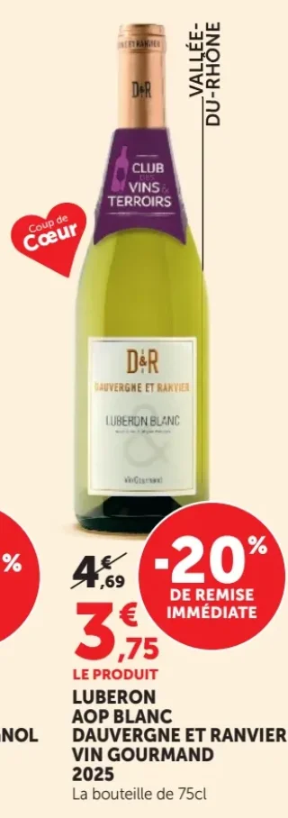 Luberon AOP Blanc Dauvergne et Ranvier Vin Gourmand 2025