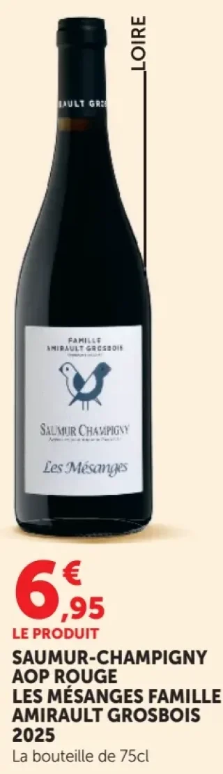 SAUMUR-CHAMPIGNY AOP ROUGE LES MÉSANGES FAMILLE AMIRAULT GROSBOIS 2025