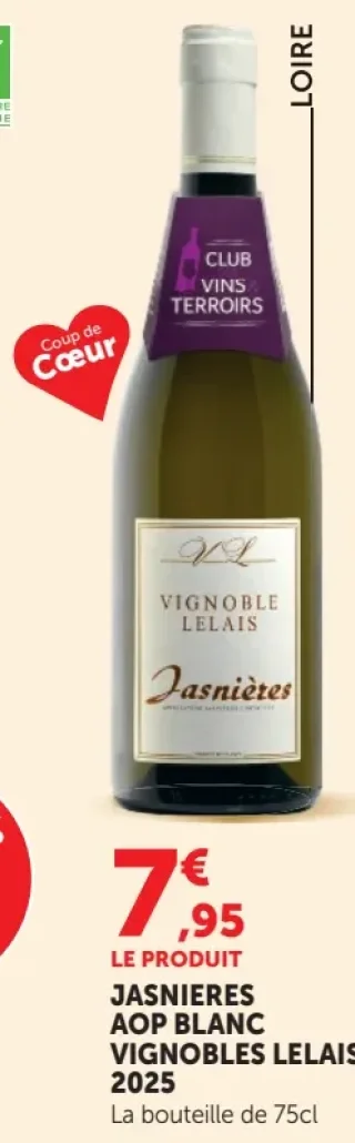 JASNIERES AOP BLANC VIGNOBLES LELAIS 2025