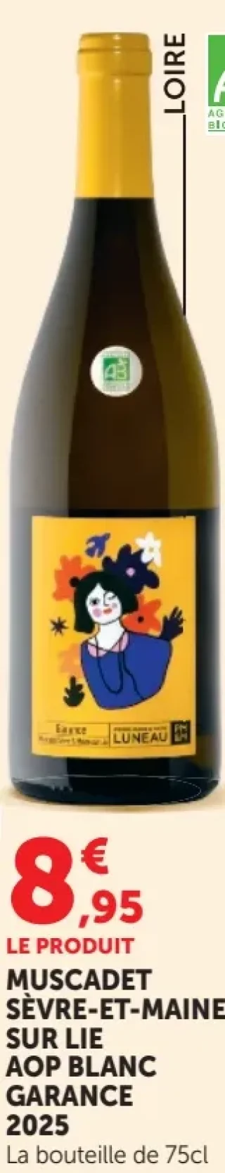 Muscadet Sèvre-et-Maine sur Lie AOP Blanc Garance 2025