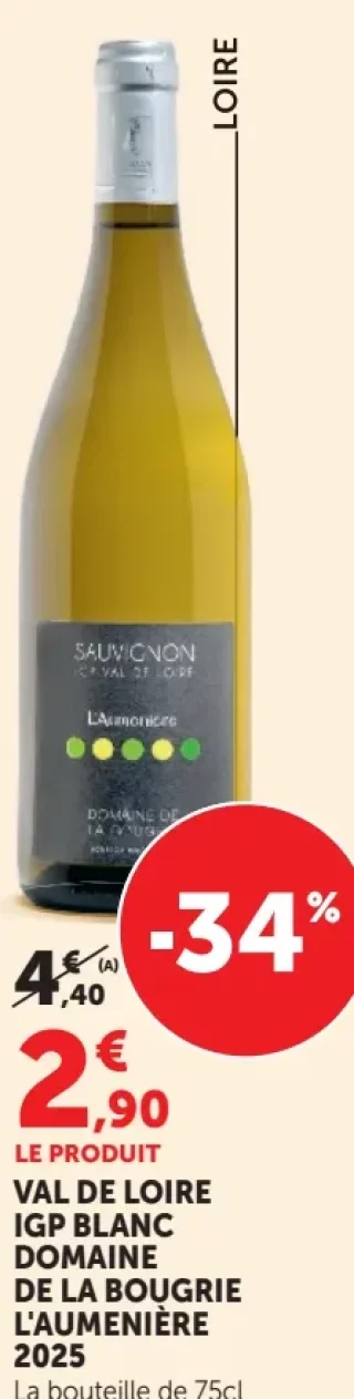 Val de Loire IGP Blanc Domaine de la Bougrie L'Aumenière 2025