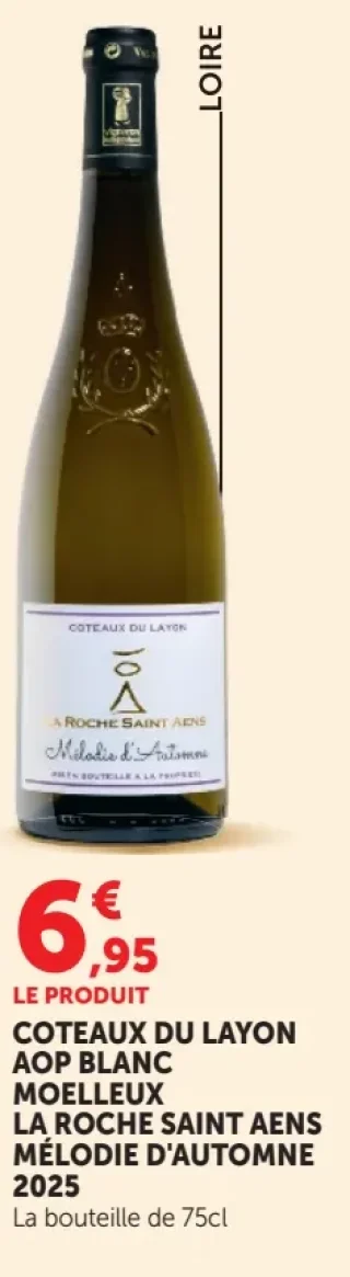COTEAUX DU LAYON AOP BLANC MOELLEUX LA ROCHE SAINT AENS MÉLODIE D'AUTOMNE 2025