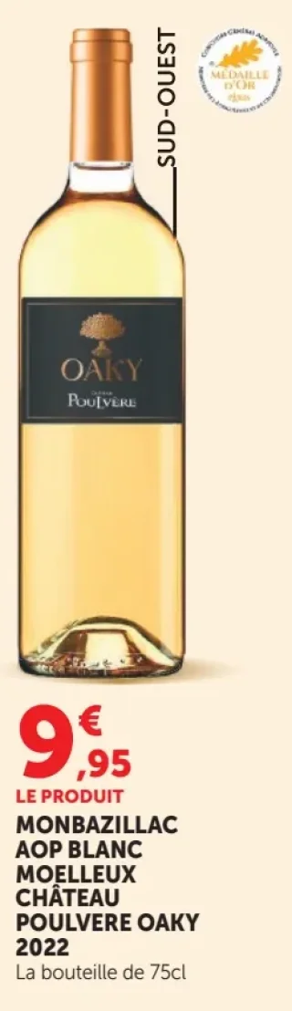 MONBAZILLAC AOP BLANC MOELLEUX CHÂTEAU POULVERE OAKY 2022