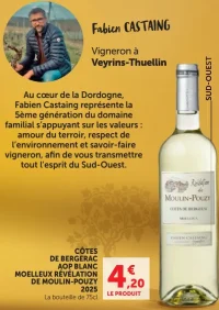 Côtes de Bergerac AOP Blanc Moelleux Révélation de Moulin-Pouzy 2025 Fabien Castaing