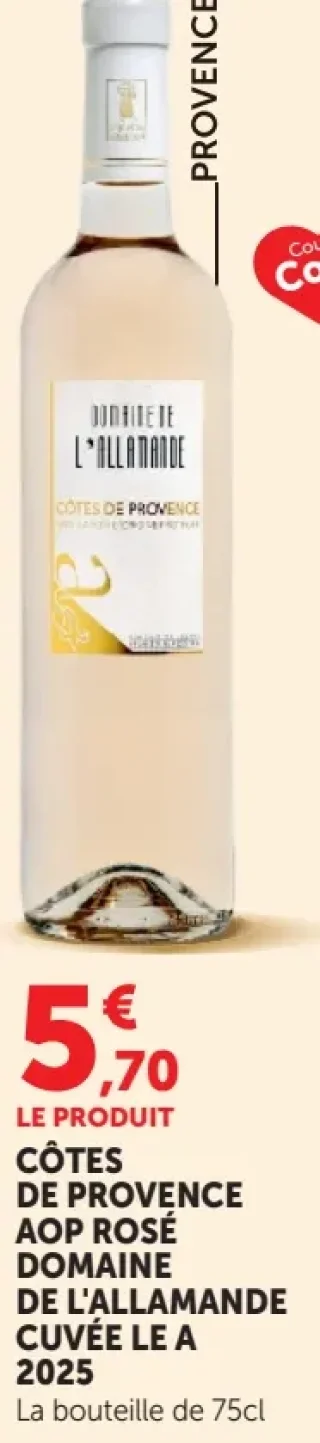 Côtes de Provence AOP Rosé Domaine de L'Allamande Cuvée Le A 2025