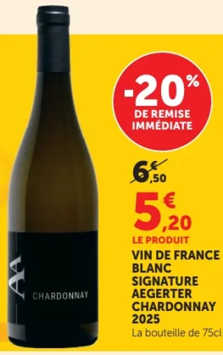 VIN DE FRANCE BLANC SIGNATURE AEGERTER CHARDONNAY 2025