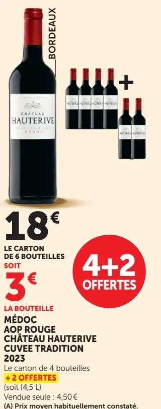 MÉDOC AOP ROUGE CHÂTEAU HAUTERIVE CUVÉE TRADITION 2023