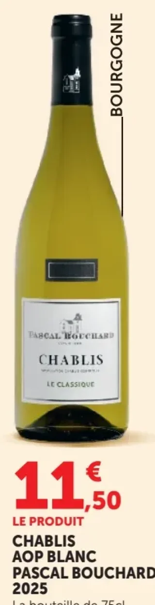 Vin blanc Chablis AOP Pascal Bouchard