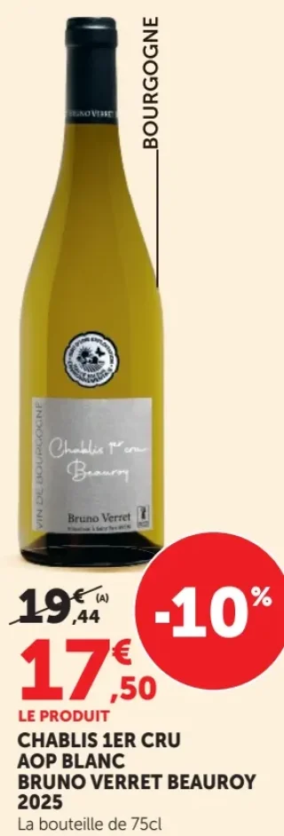 Vin blanc Chablis 1er Cru AOP Bruno Verret Beauroy