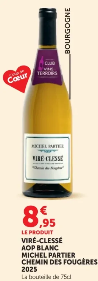 Vin blanc Viré-Clessé AOP Michel Partier Chemin des Fougères