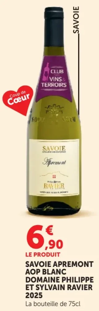 Savoie Apremont AOP Blanc Domaine Philippe et Sylvain Ravier 2025