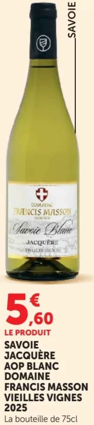 Savoie Jacquère AOP Blanc Domaine Francis Masson Vieilles Vignes 2025