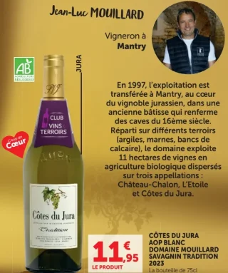 Côtes du Jura AOP Blanc Domaine Mouillard Savagnin Tradition 2023