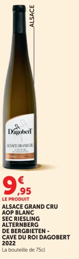 ALSACE GRAND CRU AOP BLANC SEC RIESLING ALTERNBERG DE BERGBIETEN - CAVE DU ROI DAGOBERT 2018