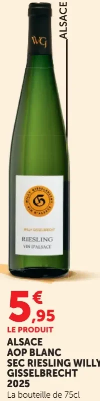 ALSACE AOP BLANC SEC RIESLING WILLY GISSELBRECHT 2019