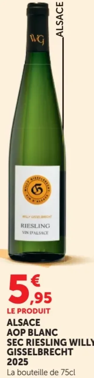 ALSACE AOP BLANC SEC RIESLING WILLY GISSELBRECHT 2019