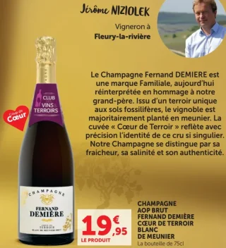 Champagne AOP Brut Fernand Demière Cœur de Terroir Blanc de Meunier