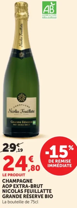 Champagne AOP Extra-Brut Nicolas Feuillatte Grande Réserve Bio