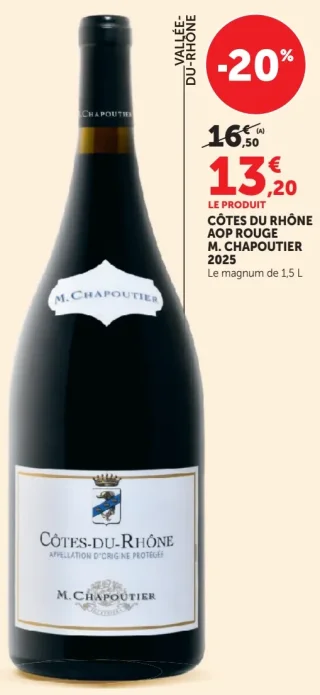 Côtes du Rhône AOP Rouge M. Chapoutier 2025
