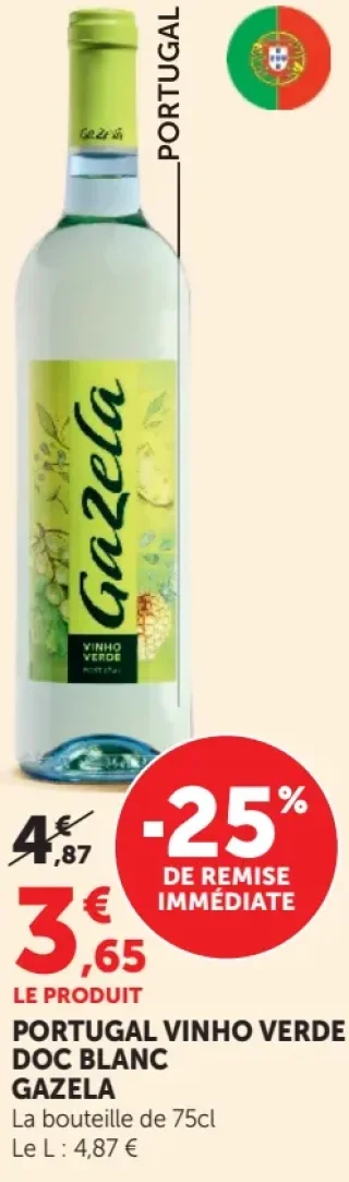 PORTUGAL VINHO VERDE DOC BLANC GAZELA