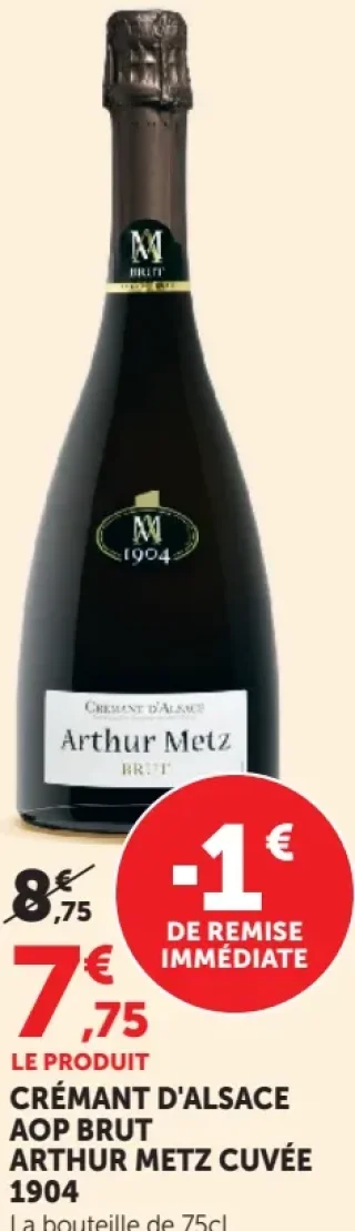 CRÉMANT D'ALSACE AOP BRUT ARTHUR METZ CUVÉE 1904