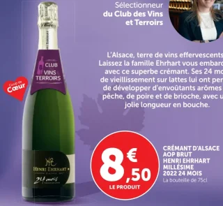 Crémant d'Alsace AOP Brut Henri Ehrhart Millésime 2022 24 Mois