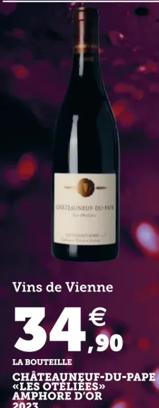 Vins de Vienne Châteauneuf-du-Pape «Les Otéliées» Amphore d'Or 2023