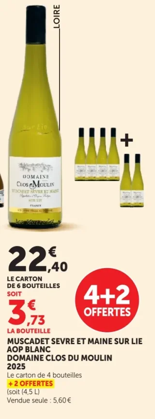 Muscadet Sevre et Maine sur lie AOP Blanc Domaine Clos du Moulin