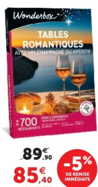 Coffret Wonderbox Tables Romantiques