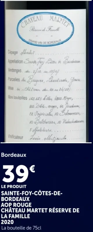 Château Martet Réserve de la Famille 2020 Sainte-Foy-Côtes-de-Bordeaux AOP Rouge