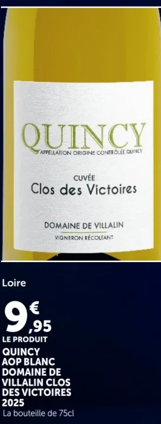Quincy AOP Blanc Domaine de Villalin Clos des Victoires 2025