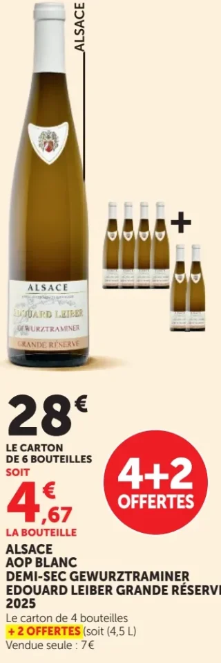 Alsace AOP Blanc Demi-Sec Gewurztraminer Edouard Leiber Grande Réserve