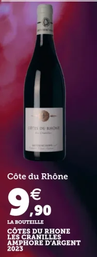Vin rouge Côte du Rhône Les Cranilles Amphore d'Argent 2023 Les Vins de Vienne