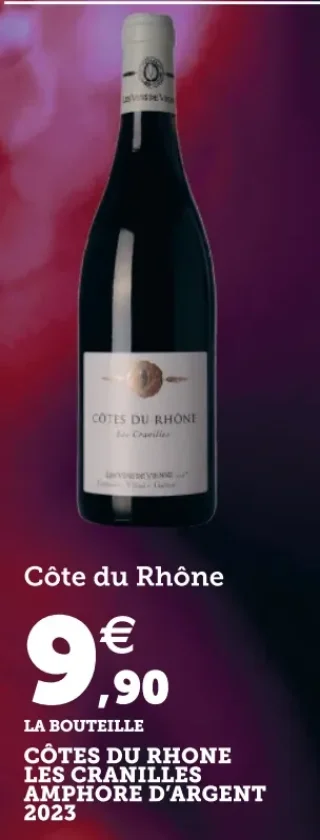 Vin rouge Côte du Rhône Les Cranilles Amphore d'Argent 2023 Les Vins de Vienne