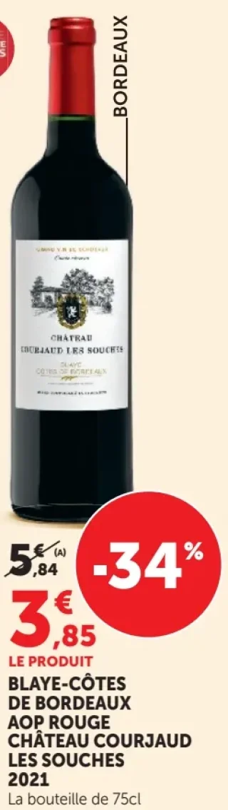 Château Courjaud Les Souches 2021 Blaye-Côtes de Bordeaux AOP Rouge